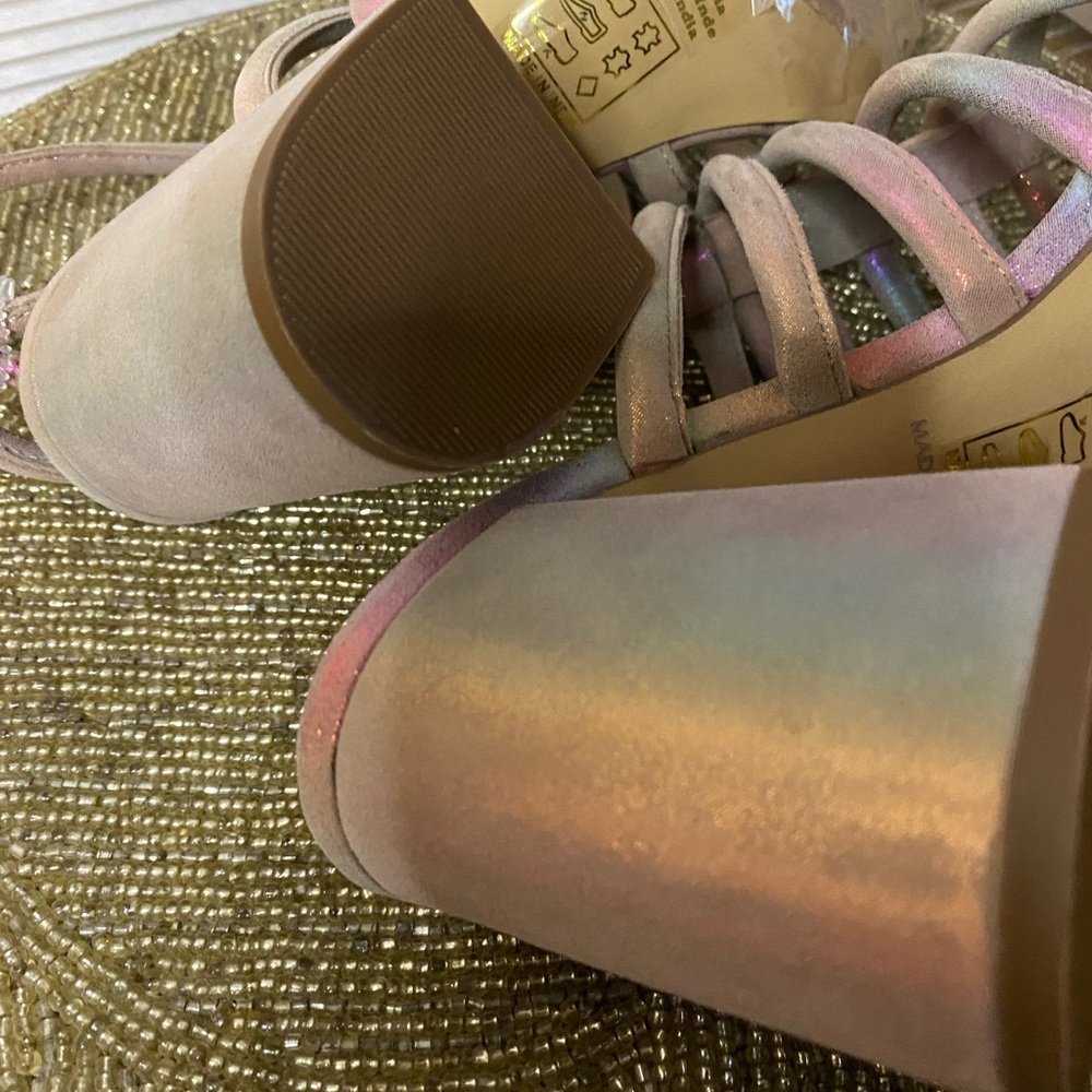 Free People Colette Clinched Heel Sandals Rainbow Metallic NWOT - Picture 7 of 15